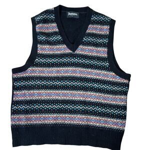 VTG Jantzen Wool Blend Fair Isle Sweater Vest Adult L Grandpa Cottage USA Made